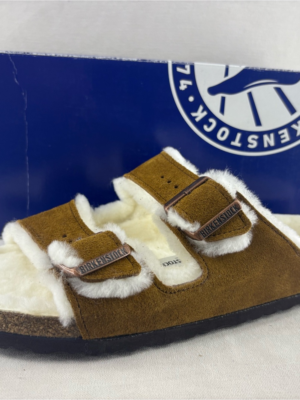 Birkenstock Arizona Shearling Slide - Mink size 42 NIB narrow